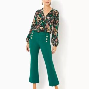 New Lilly Pulitzer Green Flare Pants